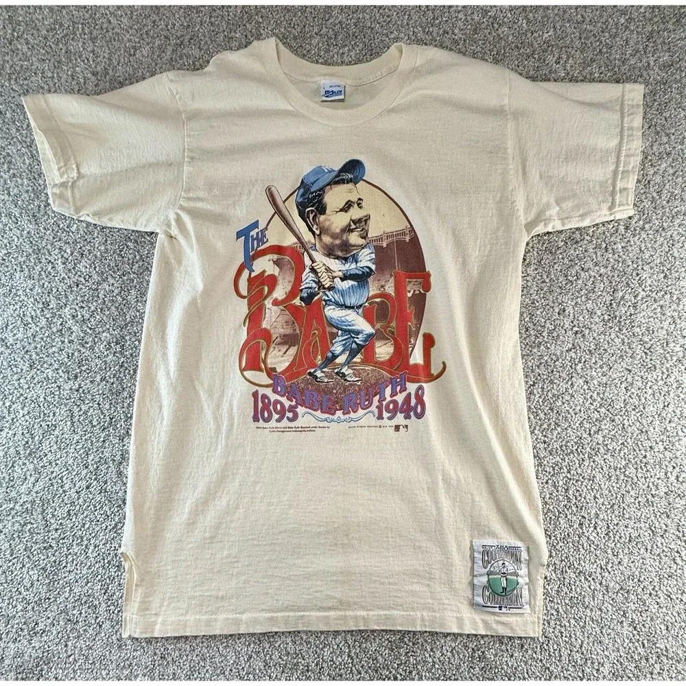 Vintage 1989 Babe Ruth Cooperstown Collection The Babe Salem T-Shirt Large L